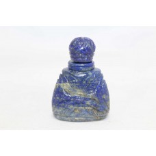 Handmade Snuff Perfume Bottle Natural Blue Lapis Lazuli Stone Hand Engrave LP18